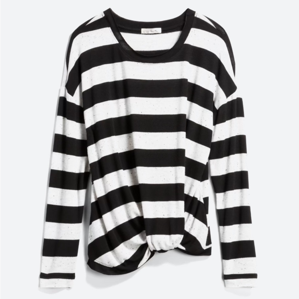 NINE BRITTON Joda Knot Front Knit Top, size medium